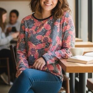 Hang Ten Womens' Long Sleeve Rashguard UPF 50+ Stretch Shirt Back Pocket Logo M